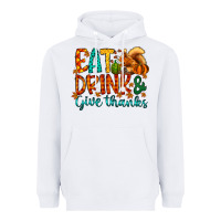 White eat drink give thanks Heavyweight Hoodie - CowhideDigitalArt