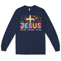 Navy jesus the way the truth the life Long Sleeve Tee - MaliasSmallBusiness