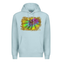 Blue Mist colorful glitter leopard background Premium Hoodie - RanaPortraitStore