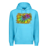 Ocean Blue colorful glitter leopard background Premium Hoodie - RanaPortraitStore