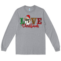 Heather Grey love christmas snowman Long Sleeve Tee - BarkalooDesign