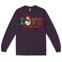 Plum love christmas snowman Long Sleeve Tee - BarkalooDesign