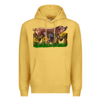 Antique Gold Western Mom With Duroc Pig And Baby Pig Premium Hoodie - LillyAllenDesigns