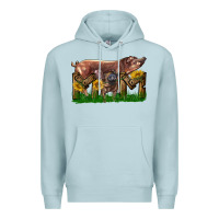 Western Mom With Duroc Pig And Baby Pig Premium Hoodie | Teevron