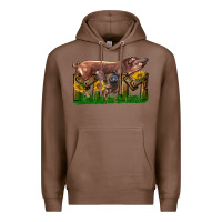 Chestnut Western Mom With Duroc Pig And Baby Pig Premium Hoodie - LillyAllenDesigns