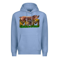 Colony Blue Western Mom With Duroc Pig And Baby Pig Premium Hoodie - LillyAllenDesigns