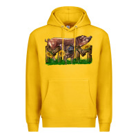 Lemon Western Mom With Duroc Pig And Baby Pig Premium Hoodie - LillyAllenDesigns