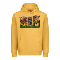 Mustard Western Mom With Duroc Pig And Baby Pig Premium Hoodie - LillyAllenDesigns