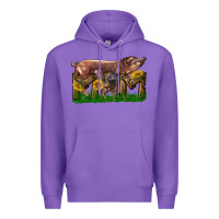 Purple Western Mom With Duroc Pig And Baby Pig Premium Hoodie - LillyAllenDesigns
