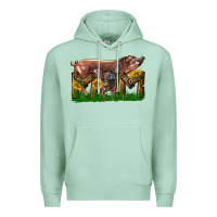 Seafoam Western Mom With Duroc Pig And Baby Pig Premium Hoodie - LillyAllenDesigns