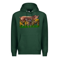 Sports Green Western Mom With Duroc Pig And Baby Pig Premium Hoodie - LillyAllenDesigns