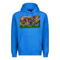 True Royal Western Mom With Duroc Pig And Baby Pig Premium Hoodie - LillyAllenDesigns