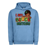 Pigment Pebble Blue i am black history black girl Urban Hoodie - MaliasSmallBusiness