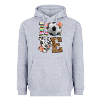 Heather Grey western love soccer Heavyweight Hoodie - HRA Design Shop