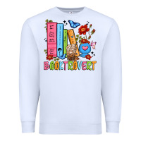 White booktrovert Premium Sweatshirt - JahusDesignShop
