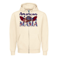 Sandshell American mama with cowboy Zipper Hoodie - texasbilliewilder
