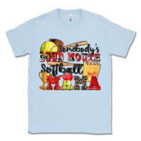 Dusty Blue somebody's loud mouth softball mama Classic Tee - Zillion Design Studio