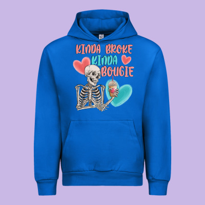 Kinda Broke Kinda Bougie Urban Hoodie Designed By Maliassmallbusiness