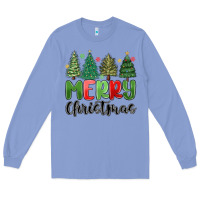 Colony Blue merry christmas trees Long Sleeve Tee - MaliasSmallBusiness