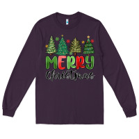 Plum merry christmas trees Long Sleeve Tee - MaliasSmallBusiness