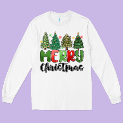 Long Sleeve Tee merry christmas trees