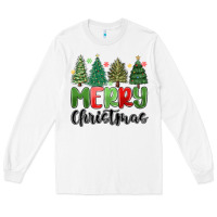 White merry christmas trees Long Sleeve Tee - MaliasSmallBusiness