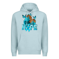 Blue Mist hope tealribbonovarian cancer nails Premium Hoodie - NancyCooperArtShop