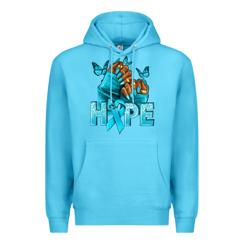 Hope Tealribbonovarian Cancer Nails Premium Hoodie by NancyCooperArtShop | Teevron