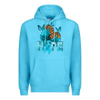 Ocean Blue hope tealribbonovarian cancer nails Premium Hoodie - NancyCooperArtShop