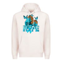 Pale Pink hope tealribbonovarian cancer nails Premium Hoodie - NancyCooperArtShop