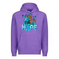Purple hope tealribbonovarian cancer nails Premium Hoodie - NancyCooperArtShop