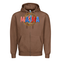 Chestnut American mama with lightning bolt Zipper Hoodie - texasbilliewilder