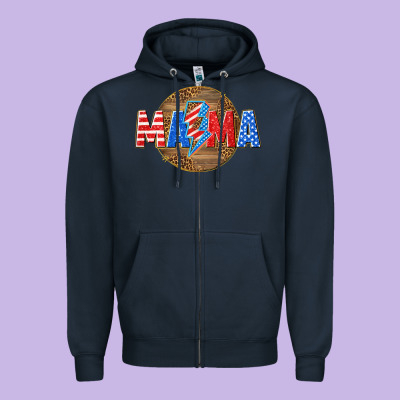 Zipper Hoodie American mama with lightning bolt