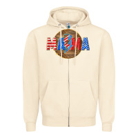 Sandshell American mama with lightning bolt Zipper Hoodie - texasbilliewilder