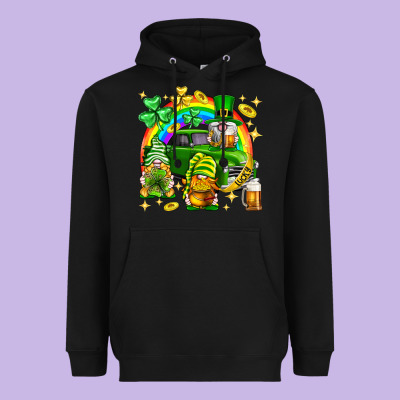 St. Patrick's Day Gnomies Truck Heavyweight Hoodie Designed By Neo Western