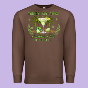 Tanned And Tipsy Cocktail Club Sip And Chill Premium Sweatshirt Designed By Jahusdesignshop