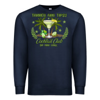 Navy tanned and tipsy cocktail club sip and chill Premium Sweatshirt - JahusDesignShop