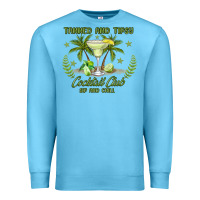 Ocean Blue tanned and tipsy cocktail club sip and chill Premium Sweatshirt - JahusDesignShop