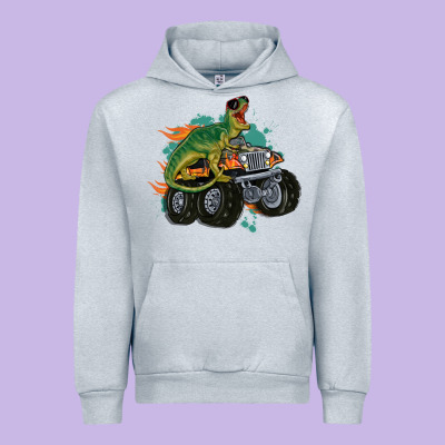 Monster Truck And T Rex Dinosaur Urban Hoodie Designed By Maliassmallbusiness