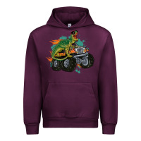 Mauve Wine monster truck and t rex dinosaur Urban Hoodie - MaliasSmallBusiness
