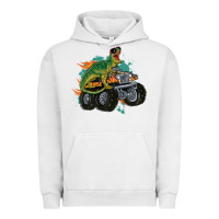 Pigment Lunar Rock monster truck and t rex dinosaur Urban Hoodie - MaliasSmallBusiness