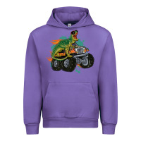 Tulip monster truck and t rex dinosaur Urban Hoodie - MaliasSmallBusiness