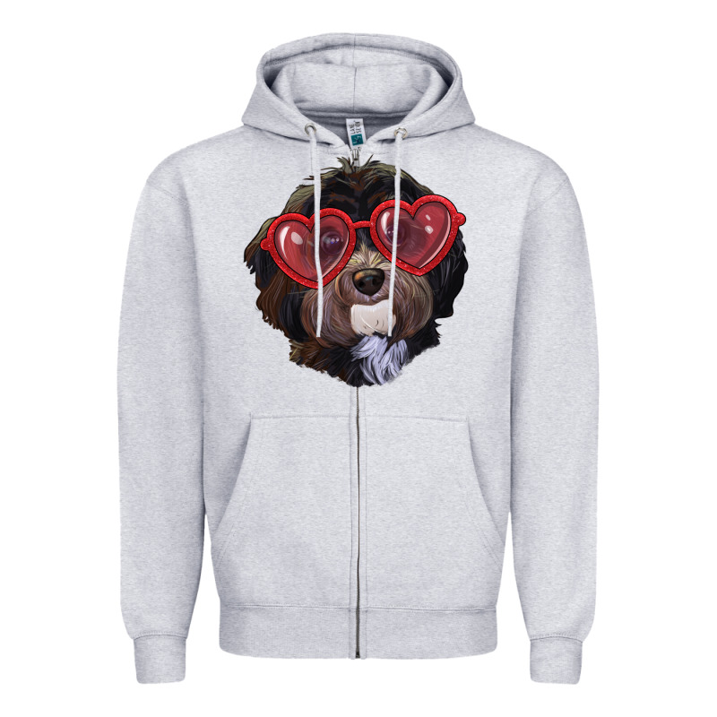 Havanese Dog With Love Glasses Zipper Hoodie by RanaPortraitStore | Teevron