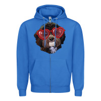 True Royal havanese dog with love glasses Zipper Hoodie - RanaPortraitStore