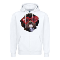 White havanese dog with love glasses Zipper Hoodie - RanaPortraitStore