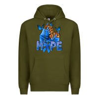 Army Green hope blueribboncolon cancer nails Premium Hoodie - NancyCooperArtShop