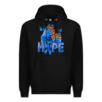 Black hope blueribboncolon cancer nails Premium Hoodie - NancyCooperArtShop