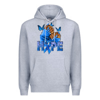 Heather Grey hope blueribboncolon cancer nails Premium Hoodie - NancyCooperArtShop