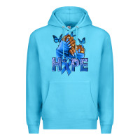Ocean Blue hope blueribboncolon cancer nails Premium Hoodie - NancyCooperArtShop