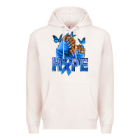Pale Pink hope blueribboncolon cancer nails Premium Hoodie - NancyCooperArtShop